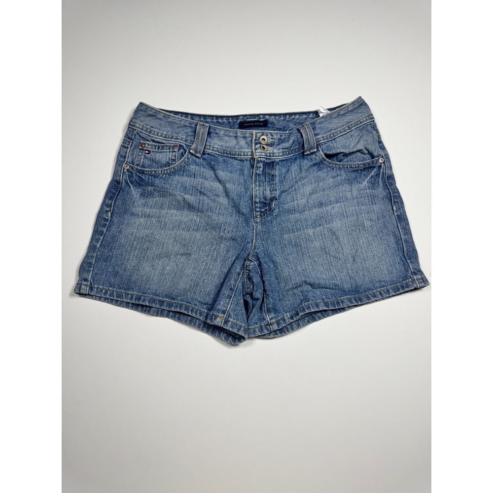 Tommy Hilfiger Shorts Womens 8 Blue Medium Wash Denim Cotton Mid Rise Streetwear